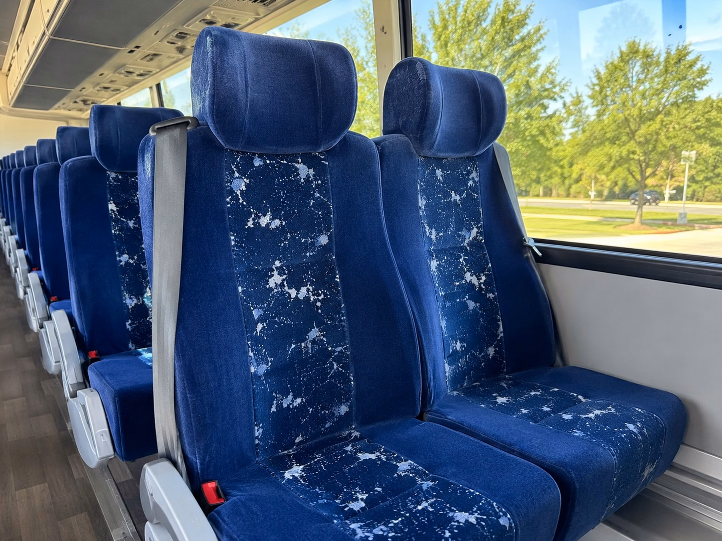 56 passenger charter bus inside